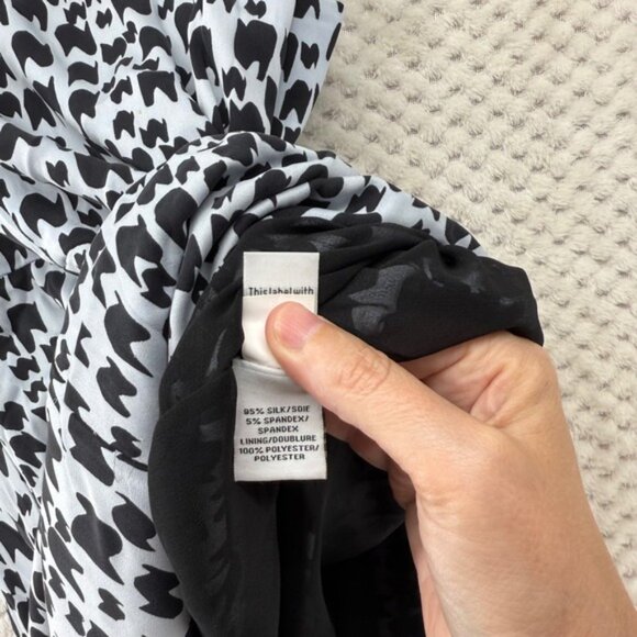 Diane von Furstenberg Dress DVF‎ Black Grey Print Sleeveless Exposed Zip Size 2 - Picture 3 of 9